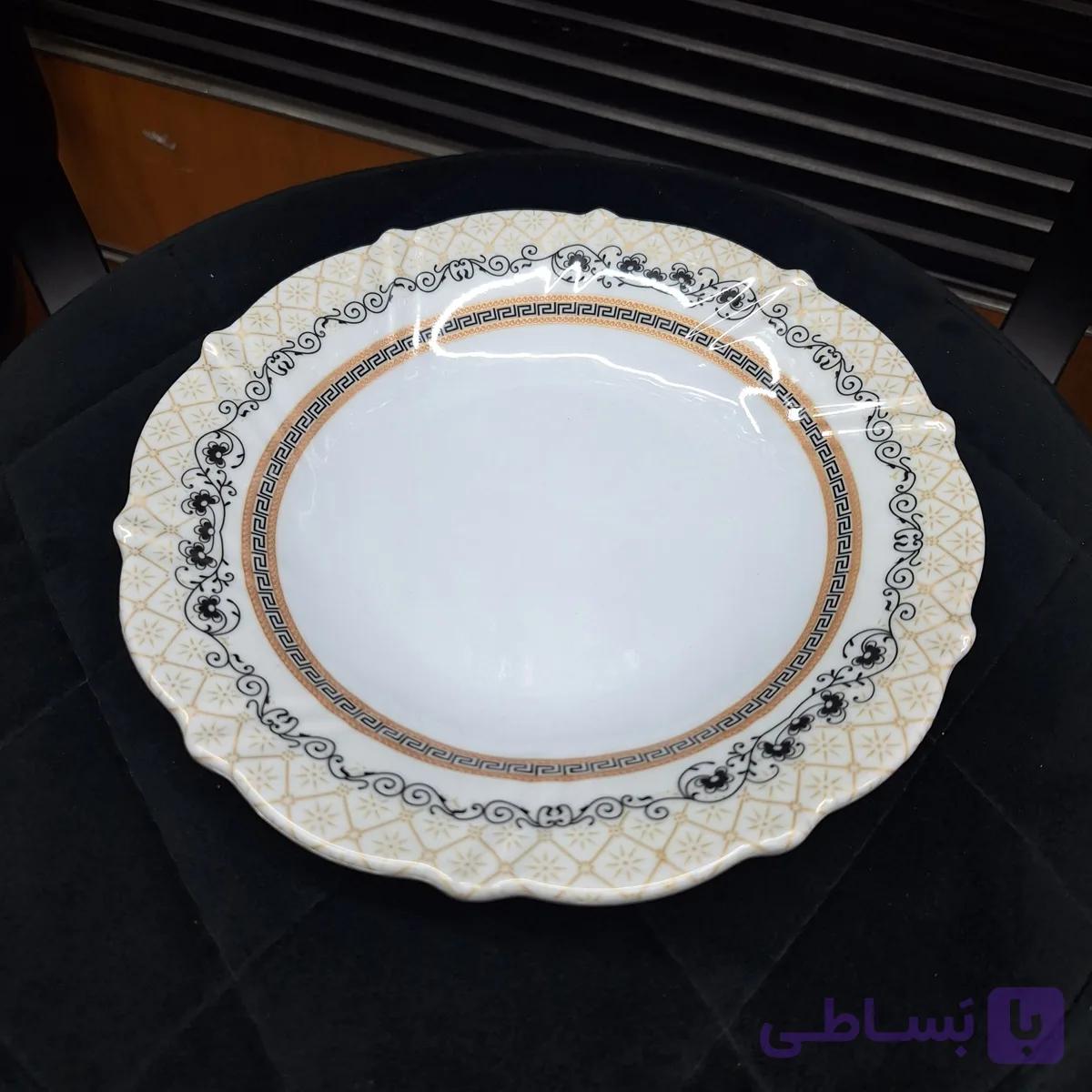 بشقاب خورشت خوری چینی ملامین طرح ورساچه