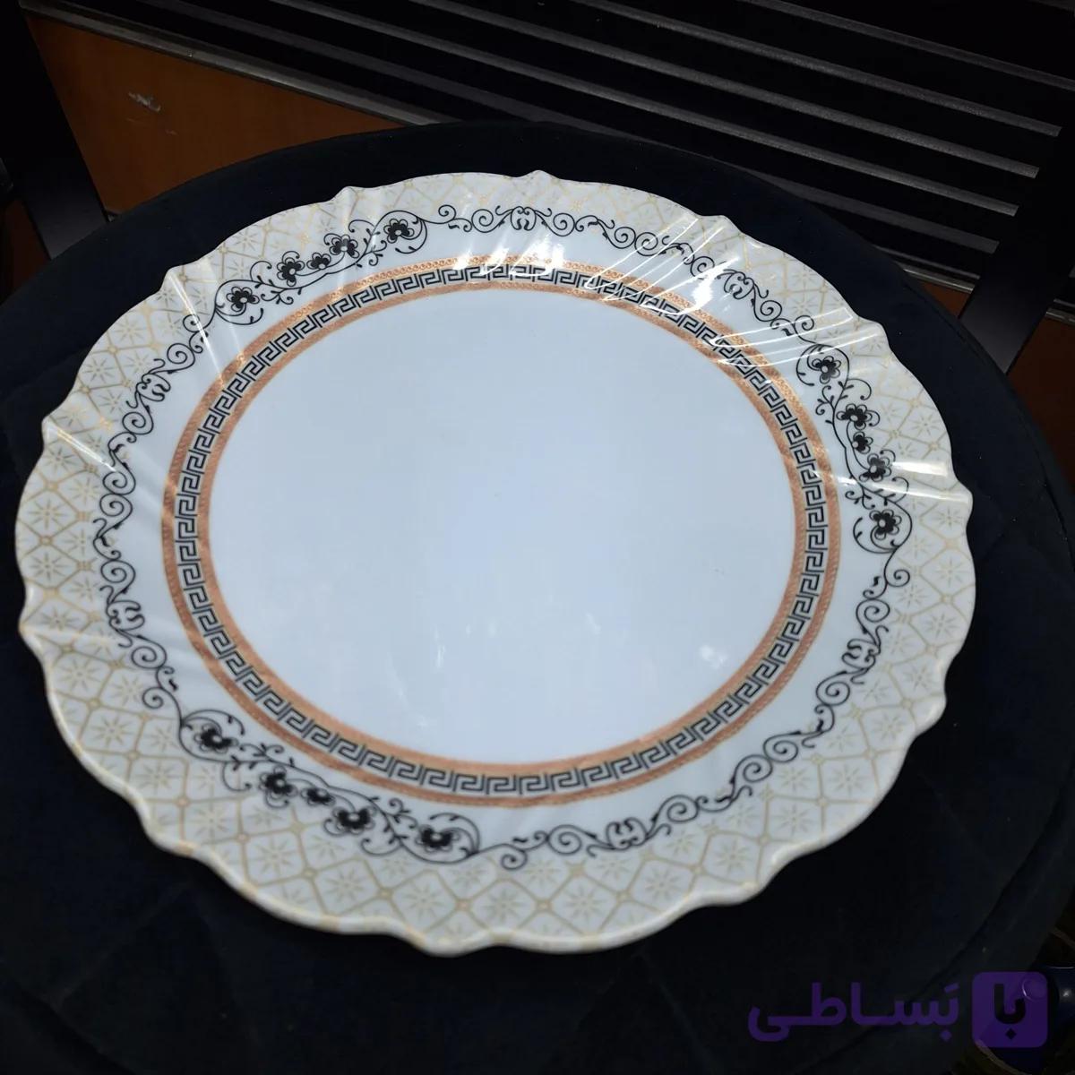 بشقاب پلوخوری چینی ملامین طرح ورساچه