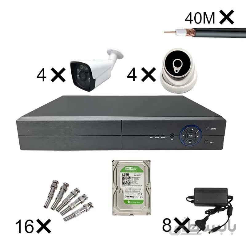 پک کامل 8 عدد دوربین مداربسته مناسب پارکینگ ، آپارتمان ، شرکت و فروشگاه ا Eco CCTV Package - 8Pcs