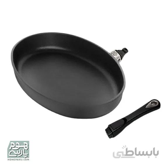 ماهیتابه بیضی ای ام تی کد 3524z دسته متحرک