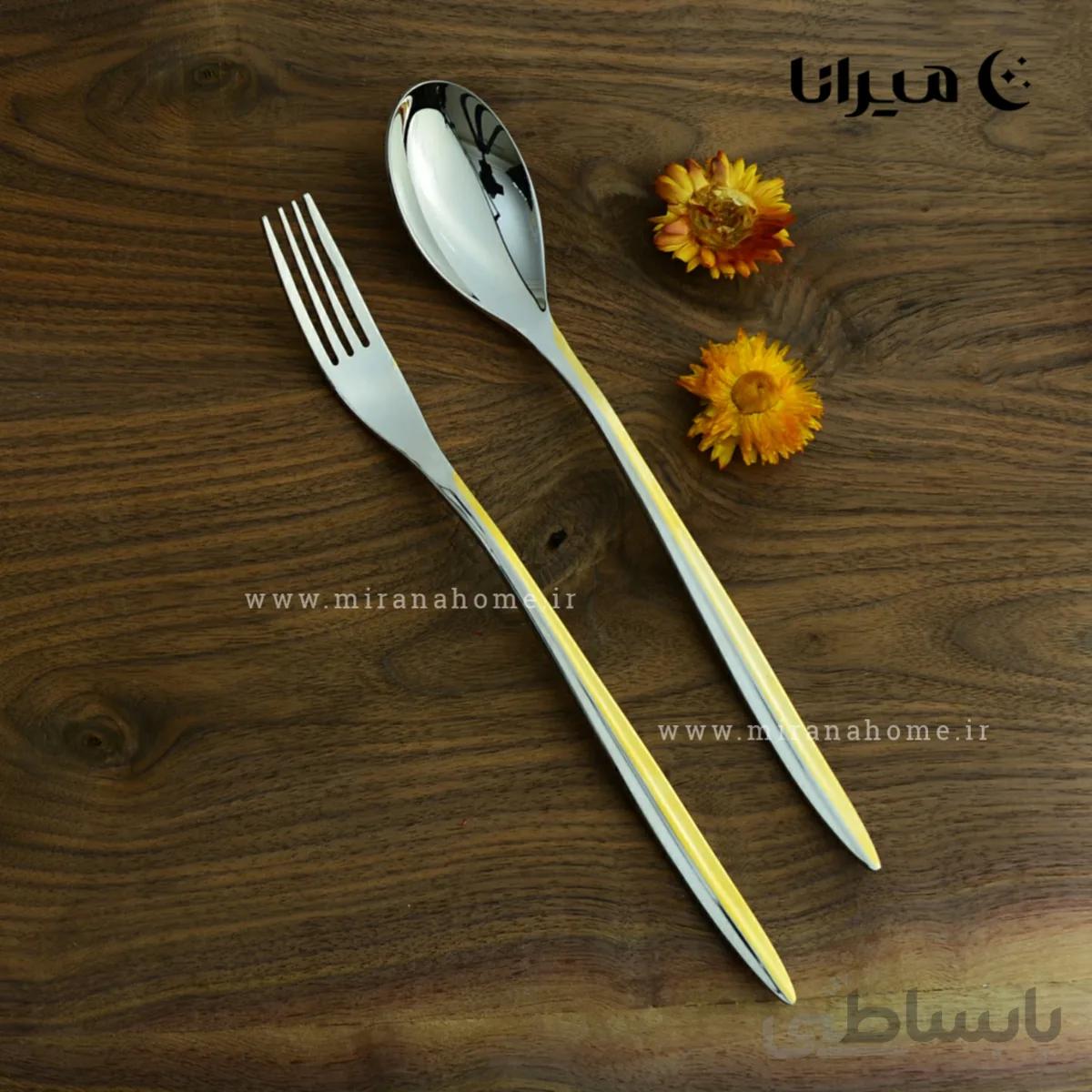 سرویس قاشق و چنگال 30 نفره سیلور براق حاشیه طلایی برند نیکولاس مدل جاکارتا