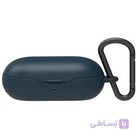 KEYANSWER PC Case for Galaxy Buds Wireless 2019, Thin Fit, Hard Protective Ring Case with Carabiner, Full Body Protection, Egg Case (Navy Blue)