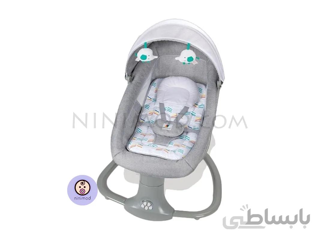 گهواره و نی نی لای لای موزیکال ماستلا رنگ خاکستری