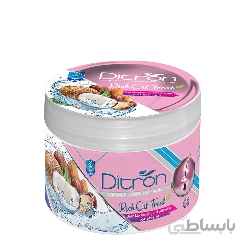 ماسک مو دیترون حاوی روغن نارگیل حجم 400 میل ا Ditron Hair Care Mask With Coconut Oil 400ml