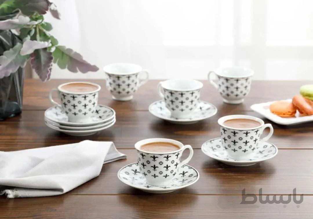 ست 12 پارچه فنجان و نعلبکی (قهوه خوری) انگلیش هوم کد 815