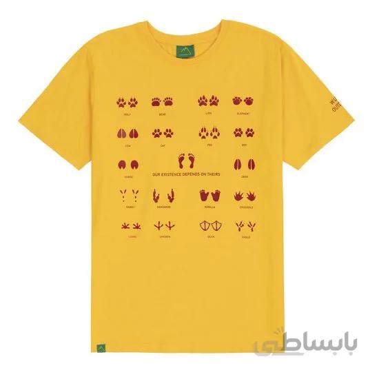 تیشرت مدل W.U.T.S - Foot Print / Yellow