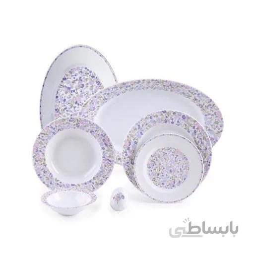 سرویس چینی زرین 6 نفره غذاخوری ولوت بنفش (28 پارچه) ا Zarin Iran ItaliaF Velvet 28 Pieces Porcelain Dinnerware Set