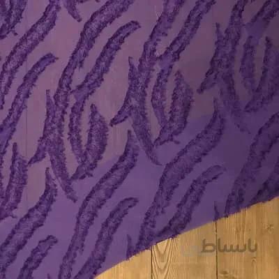 پارچه حریر ریش مزونی رنگ بنفش کد 149
