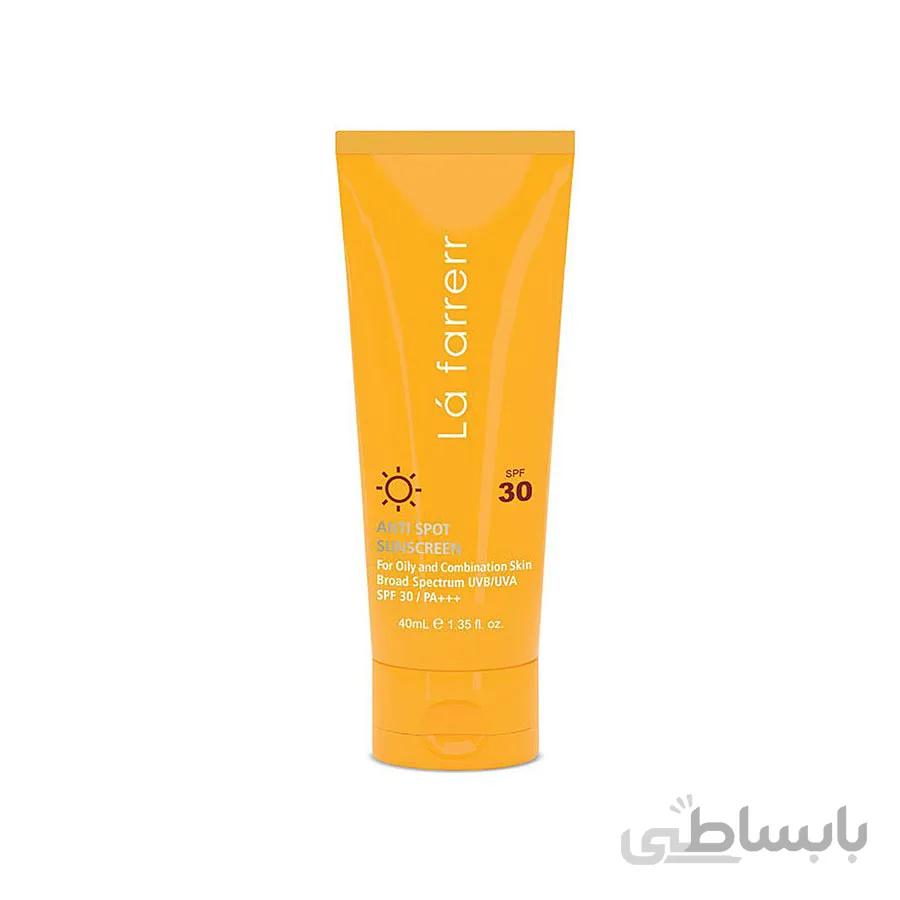 کرم ضد آفتاب و ضد لک بی رنگ لافارر با spf 30