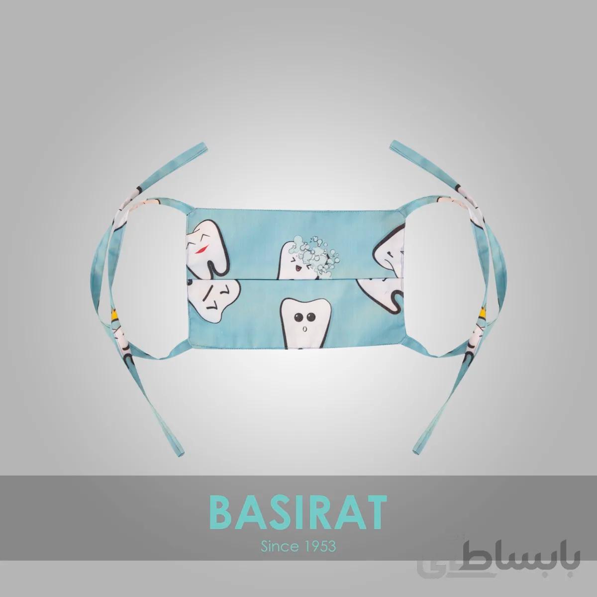 ماسک دولایه پارچه ای طرح دندان (بندی)
