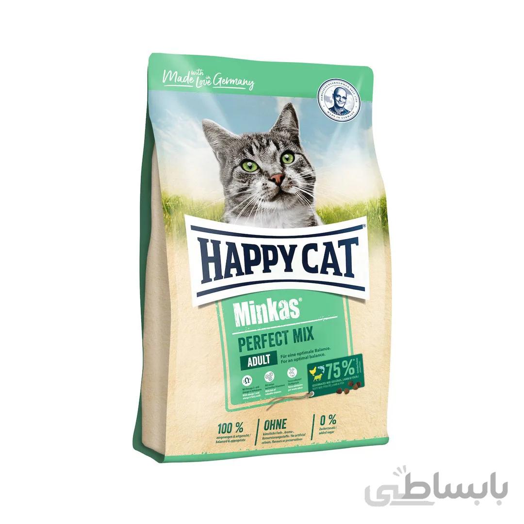 غذای خشک گربه بالغ، حاوی مرغ، بره و ماهی(مخلوط)، 1.5 کیلوگرمی، مدل مینکاس، برند هپی کت