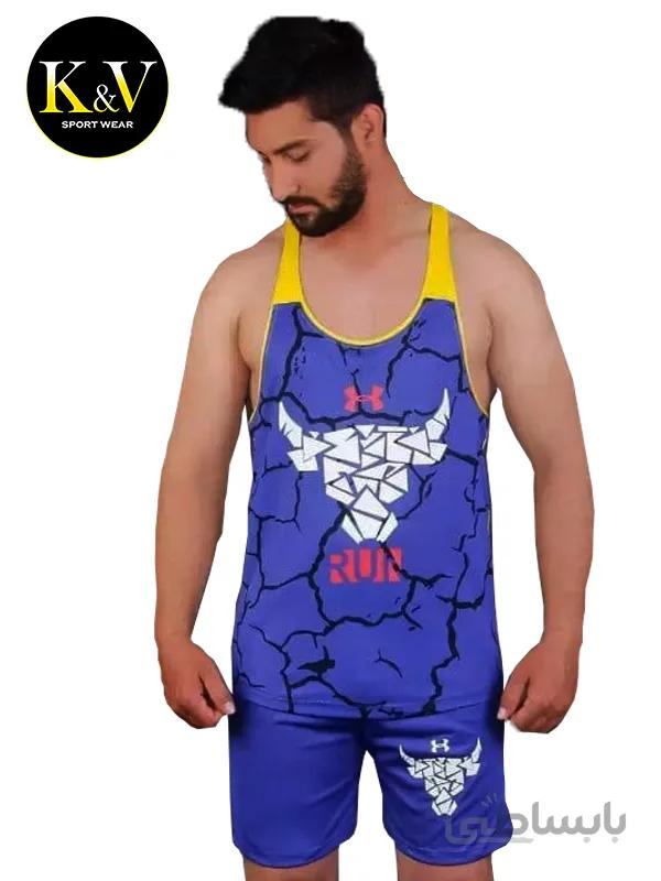 ست رکابی شورت بدنسازی Under Armour ا Under Armour Bodybuilding shorts tshirt set