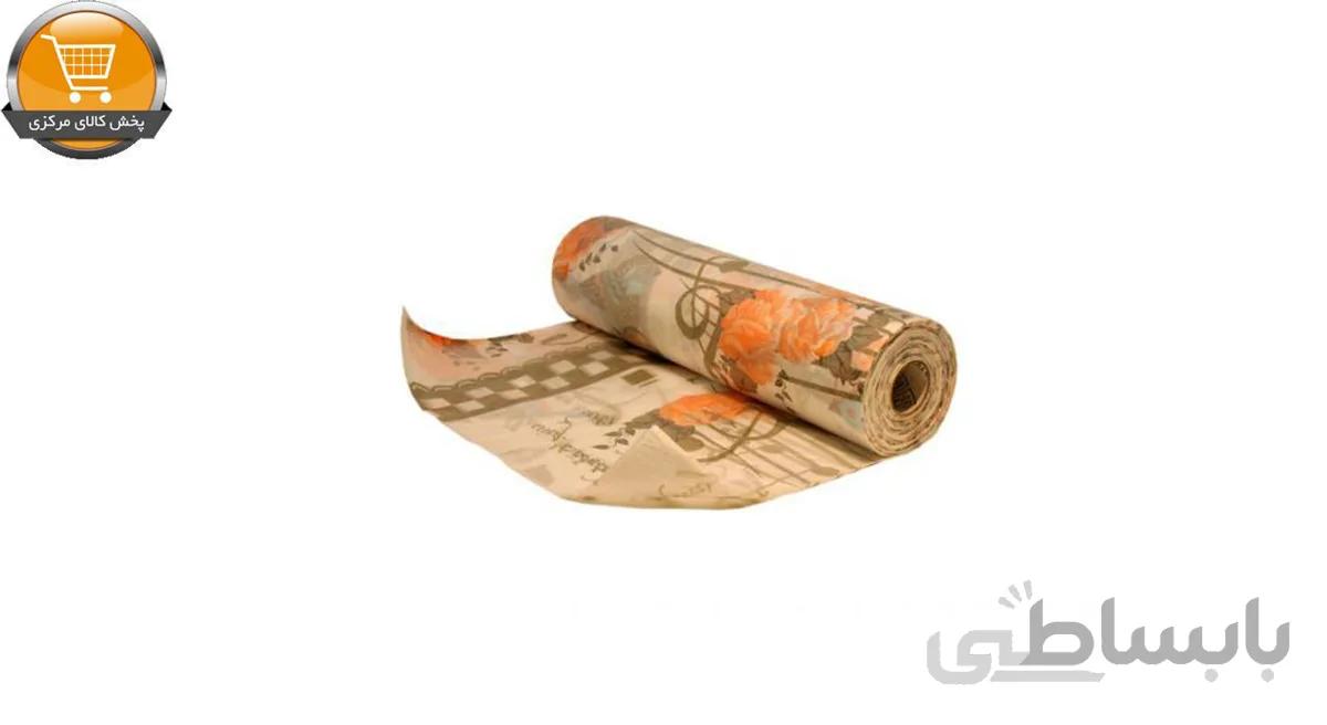 سفره یکبارمصرف کوالا مدل Cotton گل Narenji کد VA2000-001 رول 10 متری