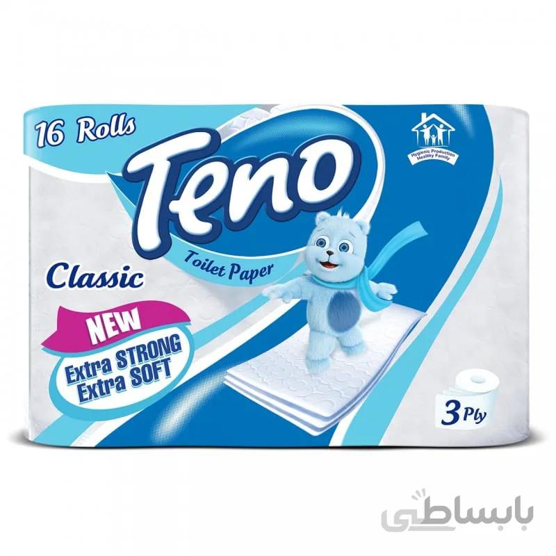 دستمال توالت رولی تنو 3 لایه 16 عددی ا Teno Toilet paper 3 ply 16 Pcs