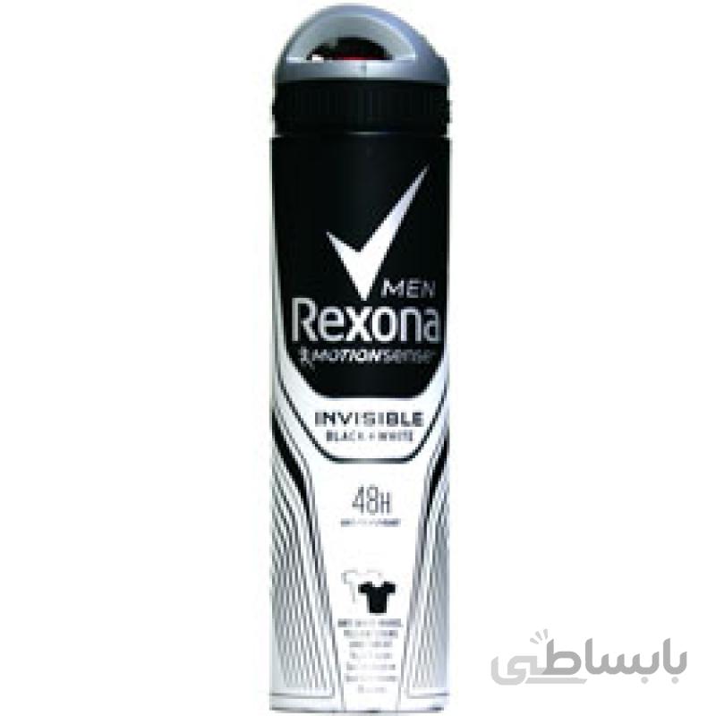 اسپری ضد تعریق مردانه رکسونا مدل اینویزیبل بلک اند وایت ۱۵۰ میلی لیتر ا Rexona Invisible Black And White Spray For men 150 ml