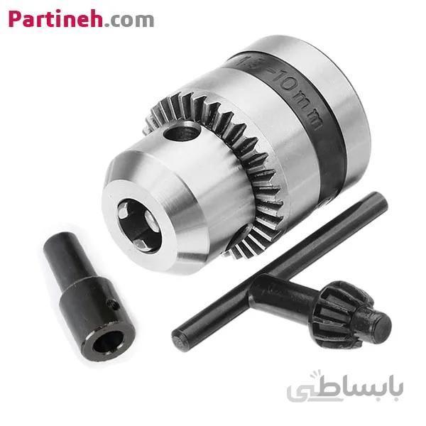 سه نظام مینیاتوری B12 به همراه تبدیل 8 و پیچ مغزی سایز ابزار 1.5 تا 10 میلیمتر ا Partineh.com