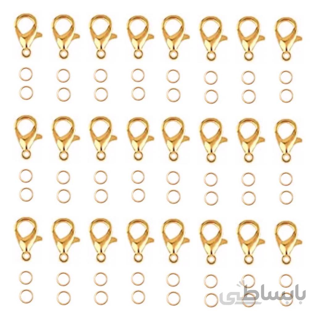 قفل طوطي و حلقه رنگ طلایی، نقره ای و برنز