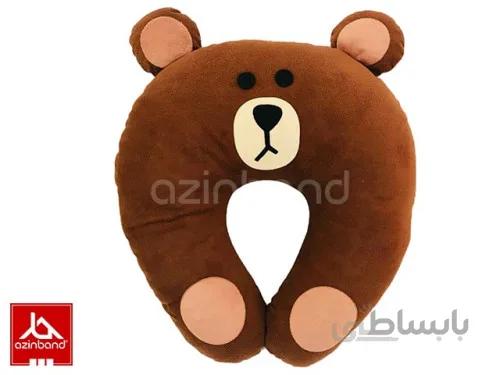 بالش طبی فانتزی گردنی خرس قهوه ای ا بالش طبی فانتزی گردنی خرس قهوه ای با پارچه مخملی