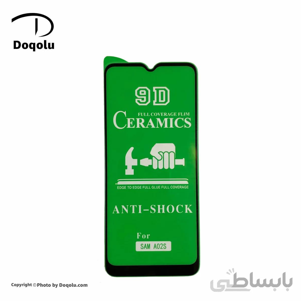 گلس فول محافظ صفحه نمایش سرامیکی سامسونگ Samsung A02S مدل 9D