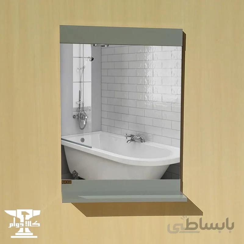 آینه پی وی سی طوسی رنگ، مدل ۸۰۱۸ سایز ۵۰ در ۷۰