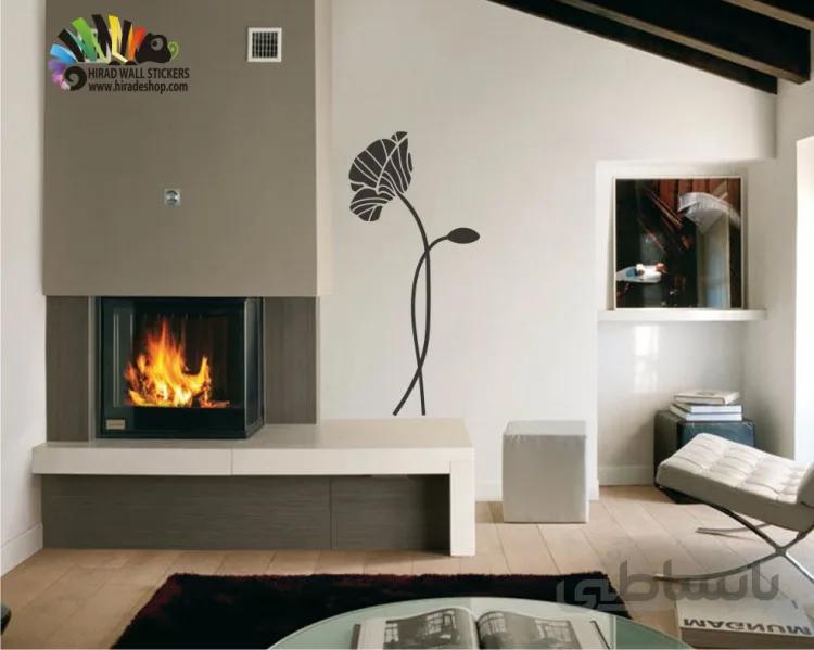 برچسب دیواری گل خمیده کد h082