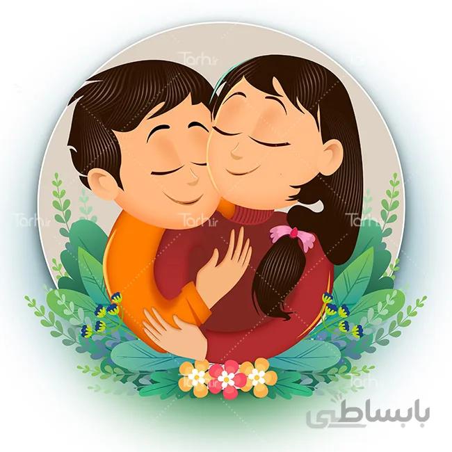 تصویر سازی مرد و زن عاشق