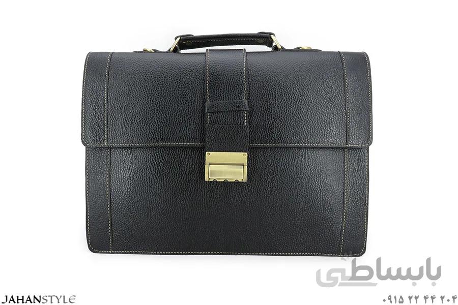 کیف اداری چرم طبیعی گاوی فلوتر مشکی