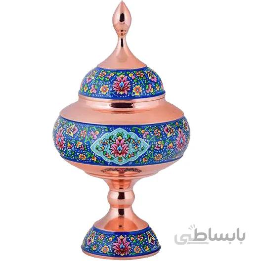 شکلات خوری مسی طرح پرداز اثر آقاجانی ارتفاع 27 سانتی متر کد C-505