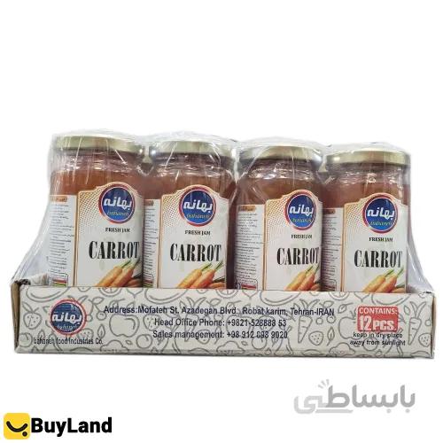 مربا هویج 600 گرم بهانه بسته 12 عددی ا bahaneh Carrot jam pack of 12