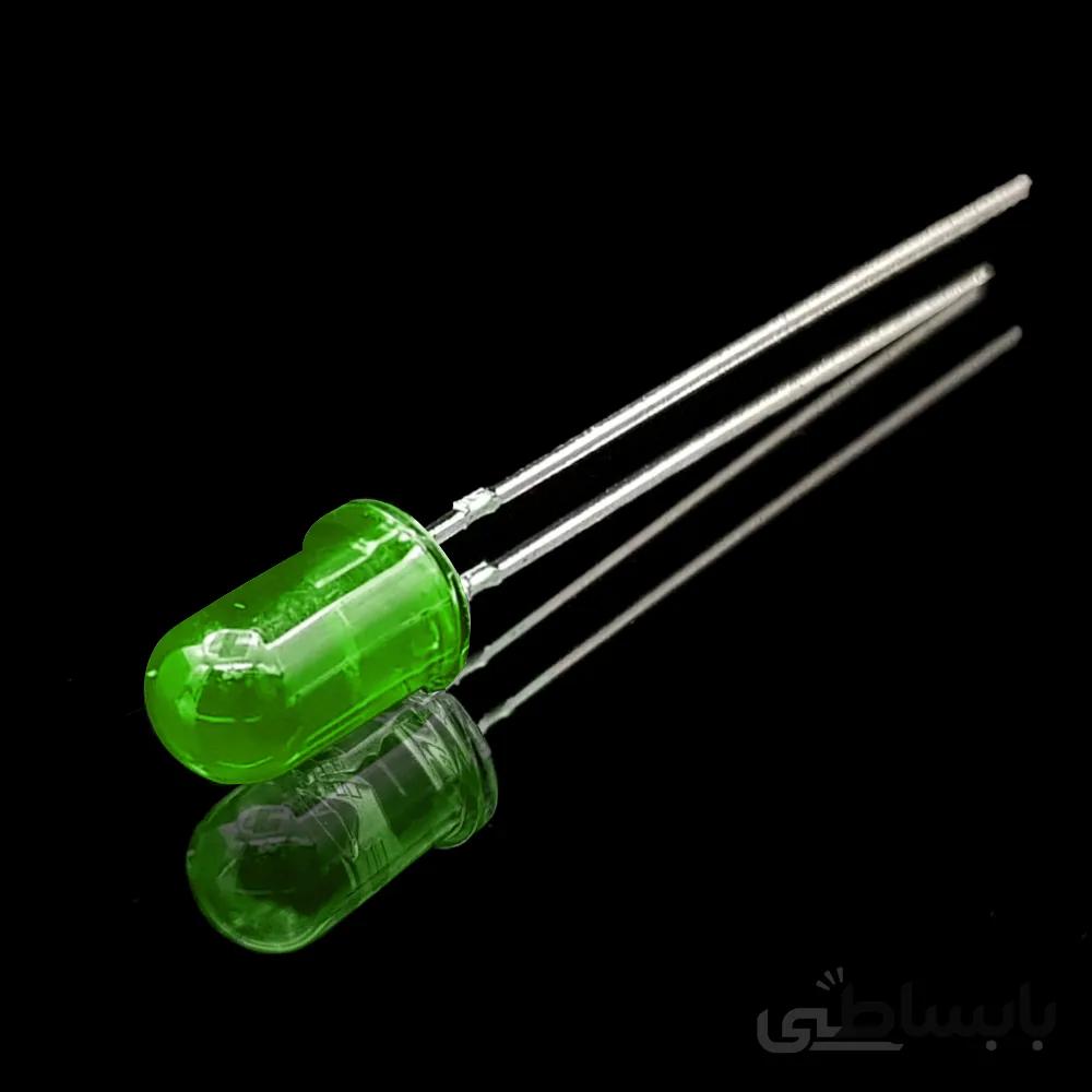 ال ای دی 5mm سبز مات پایه بلند