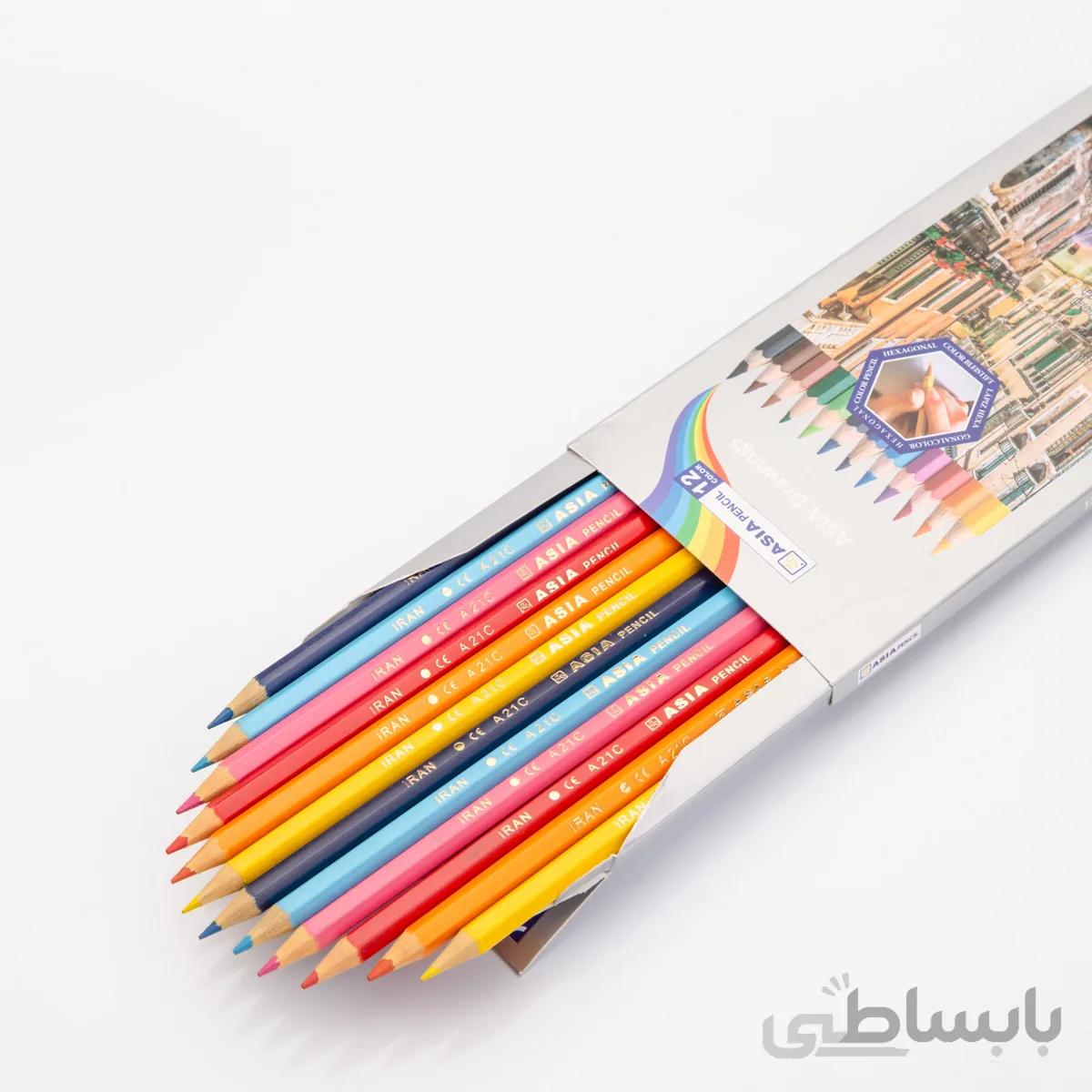 مداد رنگی 12 رنگ آسیا