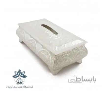جا دستمال کاغذی نقره نما