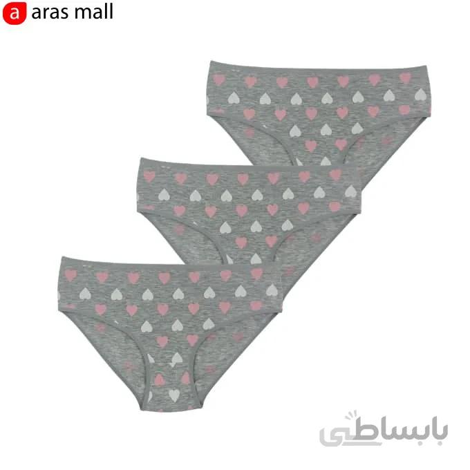 شورت زنانه میسپل مدل اسلیپ طرح قلب کد 124 مجموعه 3 عددی