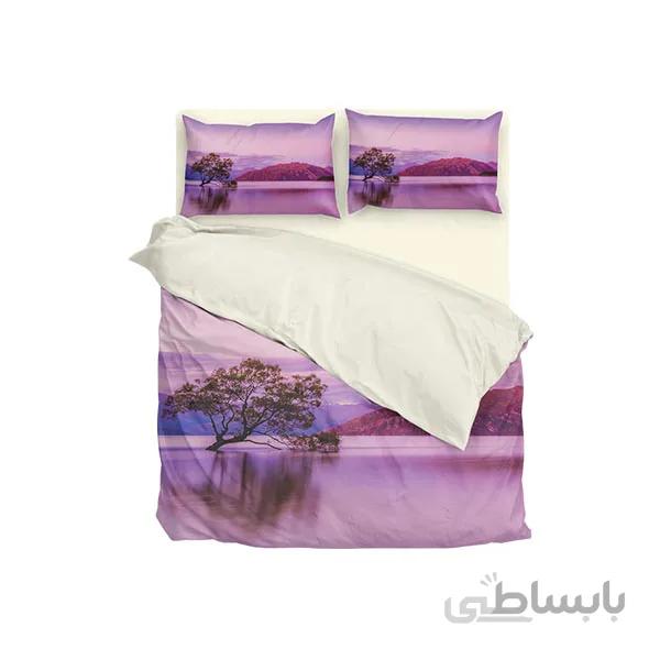 ست لحاف تک نفره ۴ تکه سه بعدی king size-طرح violet lake