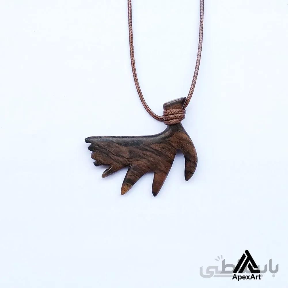 گردنبند چوبی طرح شاخ گوزن طرح فلور