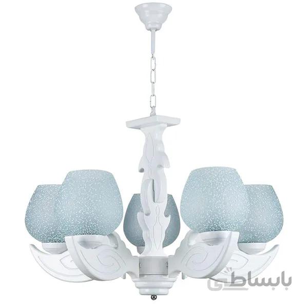 لوستر پنج شعله چشمه نور کد G601/5-WT سفید