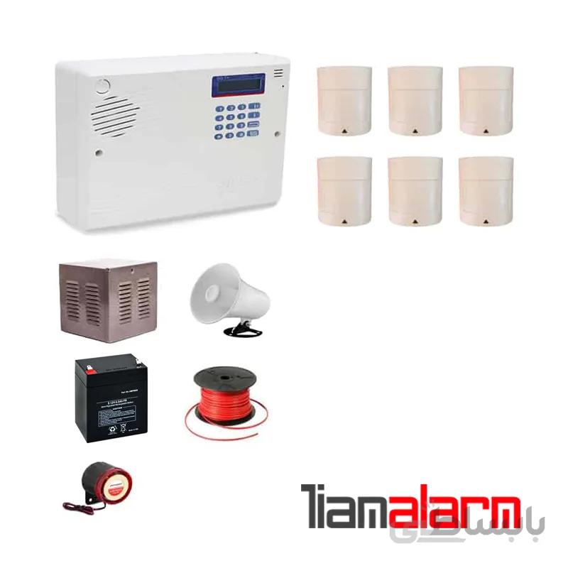 پکیج دزدگیر اماکن با سیم مدل سایلکس سیمکارتی و تلفنی SG8PR6