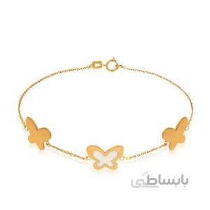 دستبند طلا طرح پروانه کد CB385
