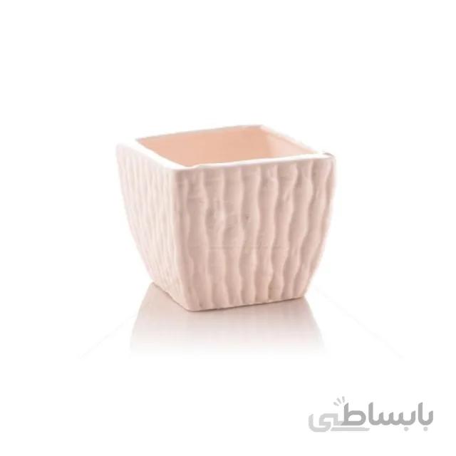 گلدان سرامیکی مربع طرح بامبو ارتفاع 9 سانتی متر