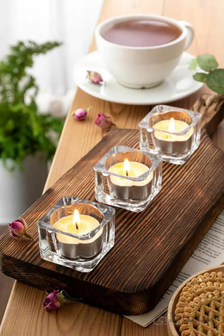جاشمعی شیشه ای مربع طرح ایکیا