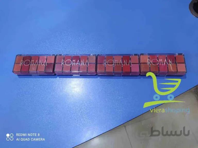 پالت رژلب 10 رنگ Romana به همراه آینه و پد مخصوص در چهار شماره