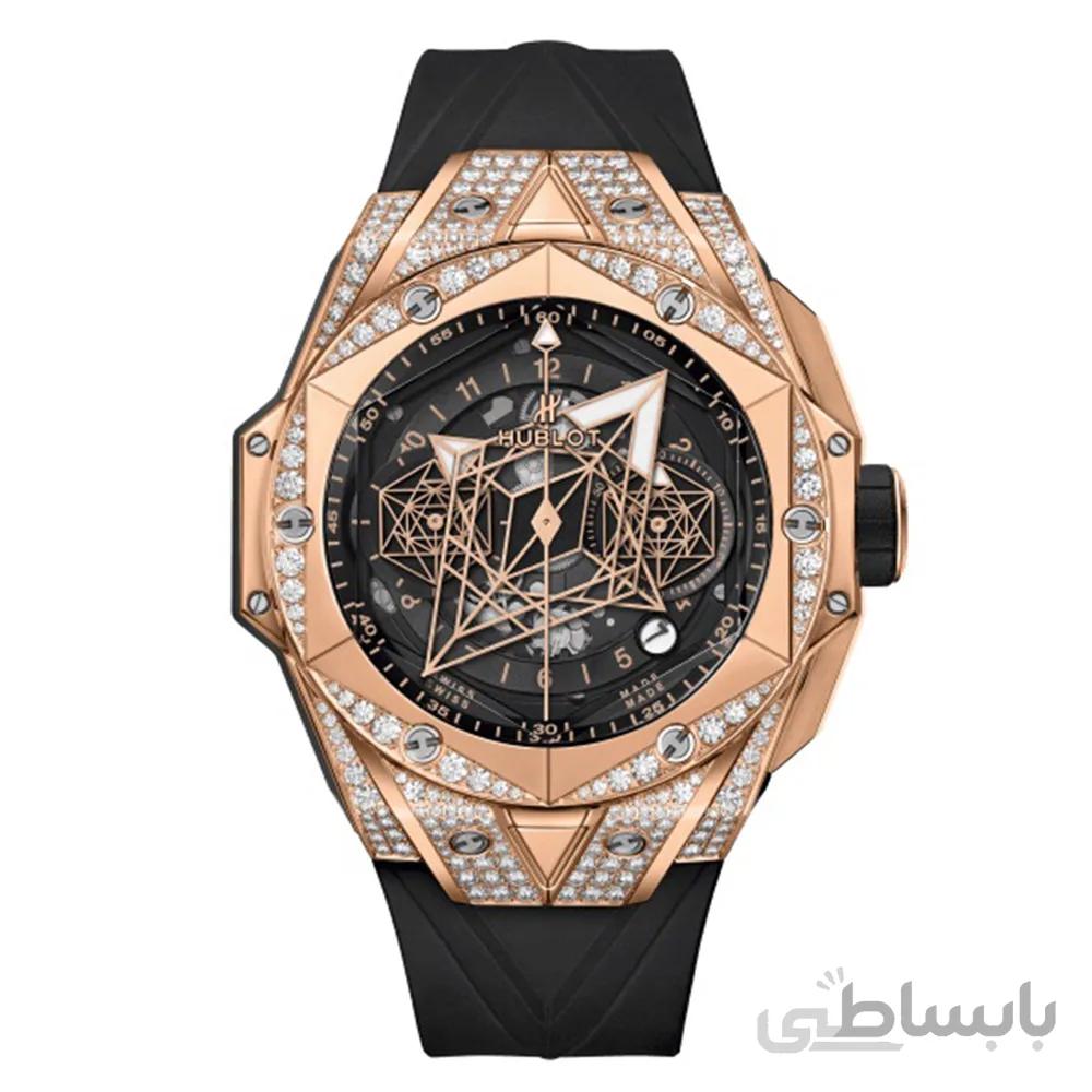 ساعت مچی مردانه هابلوت مدل Hublot Unico Sang Bleu ll Diamonds 2327Q