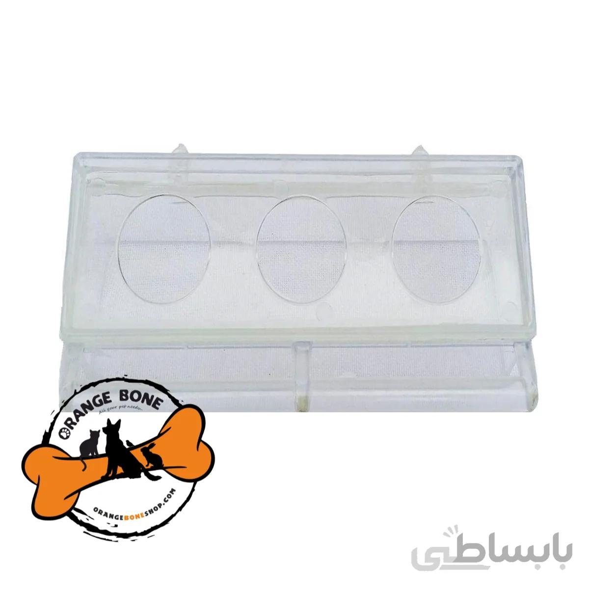 ظرف جا دانه پرنده شیشه ای