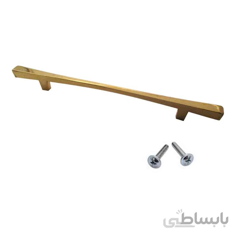دستگیره کابینت دوپیچ طلایی فلزی مدل G310 طول 27.5 سانتیمتر