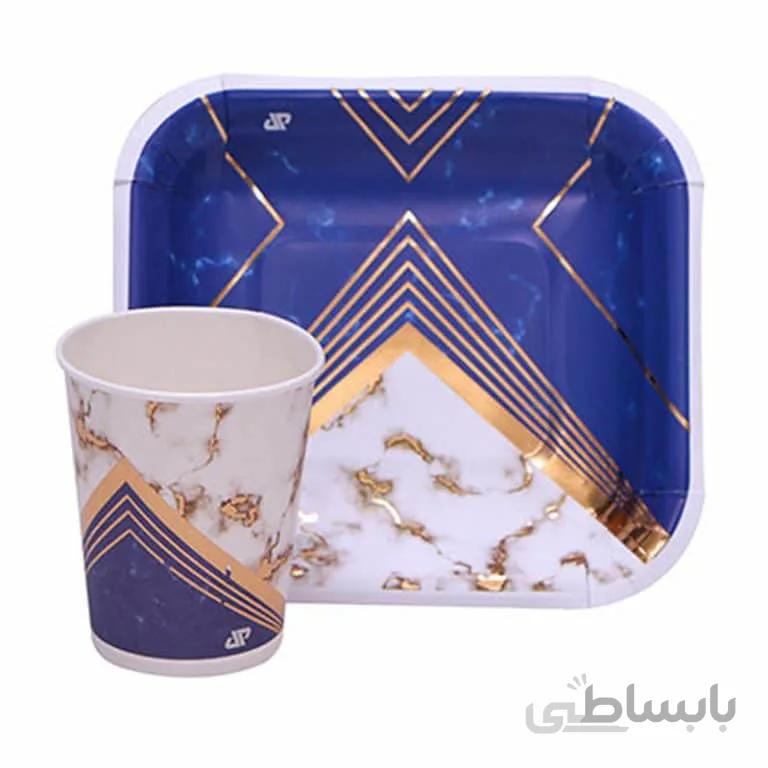 پیش دستی و لیوان تم تولد گرانیتی آبی مدل STBT951