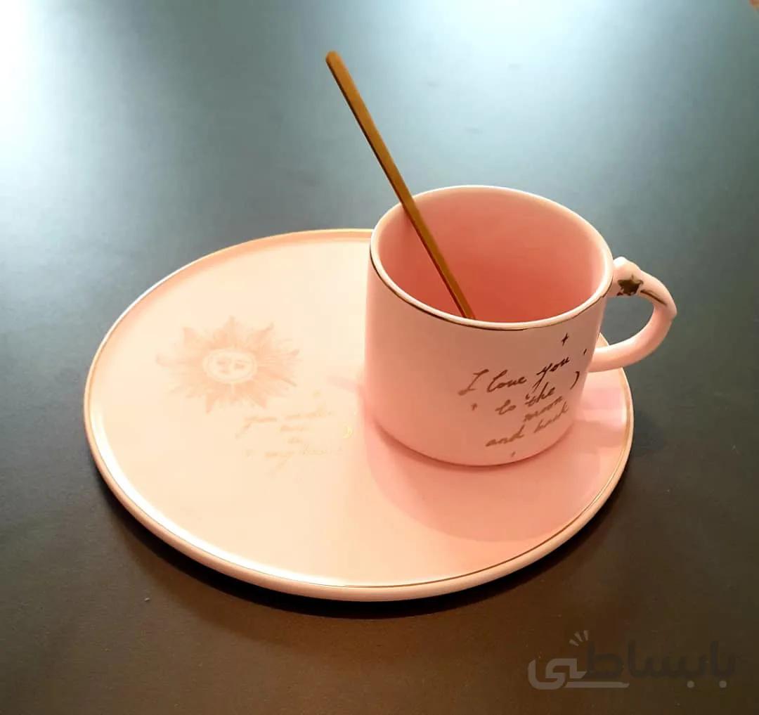 لیوان بشقاب دار بزرگ گرد
