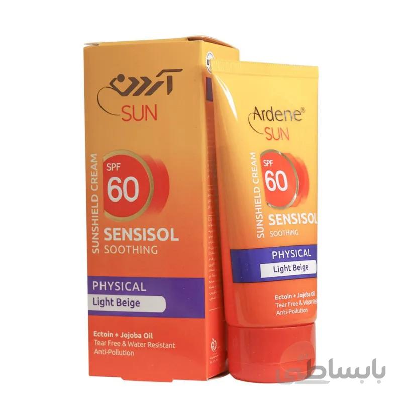 کرم ضد آفتاب SPF 60 سنسی سول آردن پارس حیان 50 گرم ا Adrene Sensisol Soothing Physical Sunshield Cream SPF 60 50G