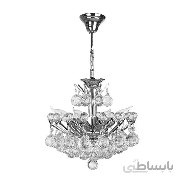 لوستر کریستالی چشمه نور 7 شعله کد H6635/30C کروم