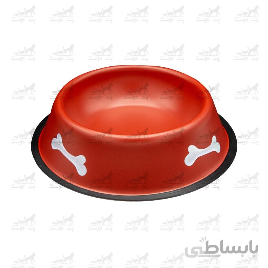 ظرف آب و غذا استیل رنگی 22 سانتی متر کد 13111 ا steel pet bowl