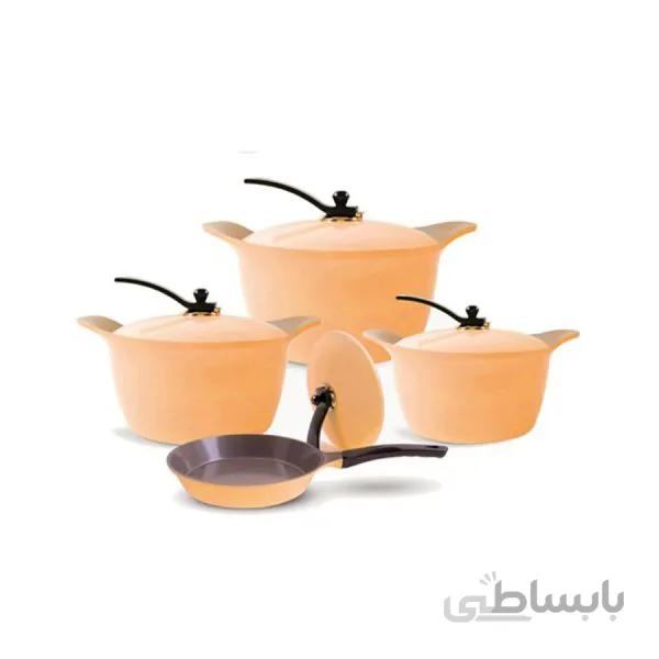سری قابلمه ۸ پارچه سرامیک هلویی عرشیا مدل CO116-2050